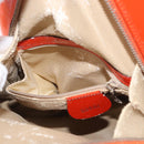 GUCCI Bamboo Shoulder Bag Patent leather Orange Silver 003 1998 0127 Auth 170571-11