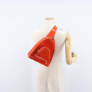 GUCCI Bamboo Shoulder Bag Patent leather Orange Silver 003 1998 0127 Auth 170571-22