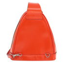 GUCCI Bamboo Shoulder Bag Patent leather Orange Silver 003 1998 0127 Auth 170571-2