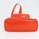 GUCCI Bamboo Shoulder Bag Patent leather Orange Silver 003 1998 0127 Auth 170571-5
