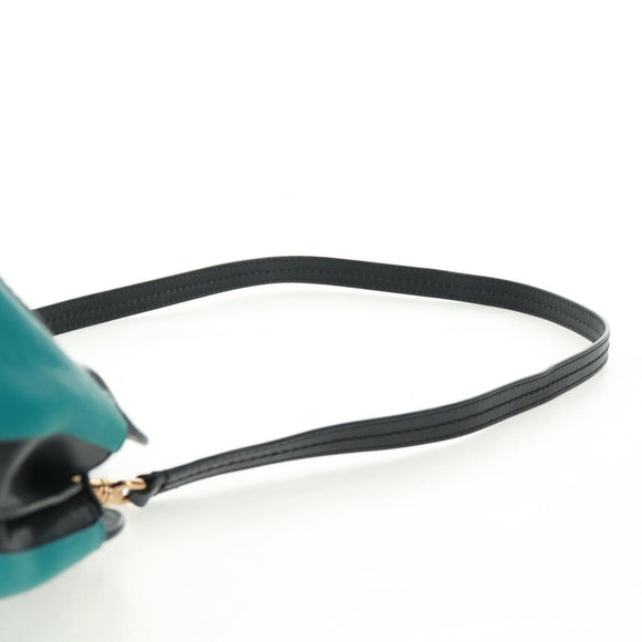 Chloe Alice Hand Bag Leather 2way Blue Gold Auth 170574V