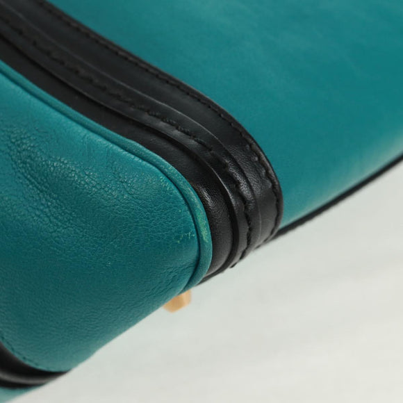 Chloe Alice Hand Bag Leather 2way Blue Gold Auth 170574V