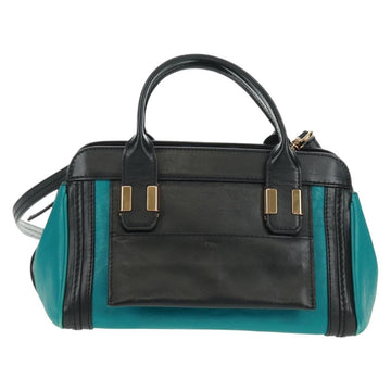 Chloe Alice Hand Bag Leather 2way Blue Gold Auth 170574V - 0