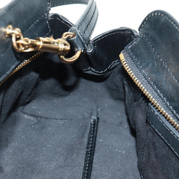 Chloe Alice Hand Bag Leather 2way Blue Gold Auth 170574V