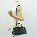 Chloe Alice Hand Bag Leather 2way Blue Gold Auth 170574V-24