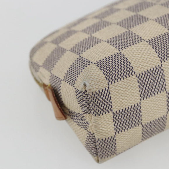 LOUIS VUITTON Damier Azur Pochette Cosmetic PM Pouch N60024 LV Auth 170582