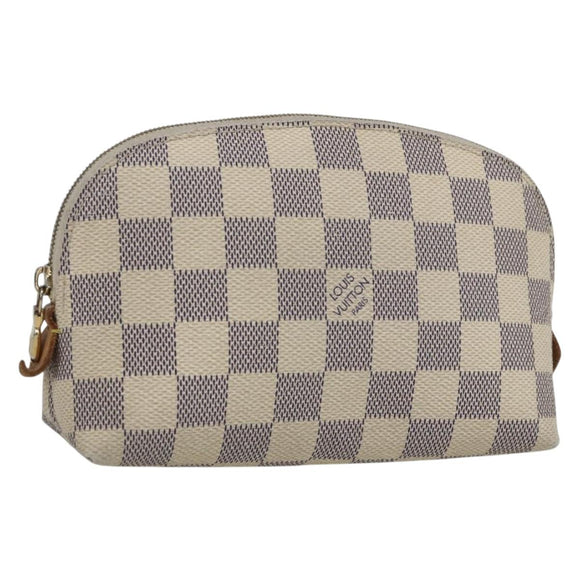 LOUIS VUITTON Damier Azur Pochette Cosmetic PM Pouch N60024 LV Auth 170582