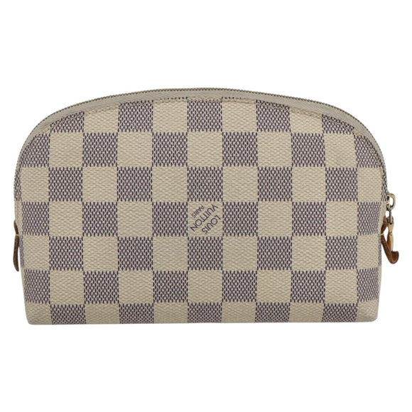 LOUIS VUITTON Damier Azur Pochette Cosmetic PM Pouch N60024 LV Auth 170582