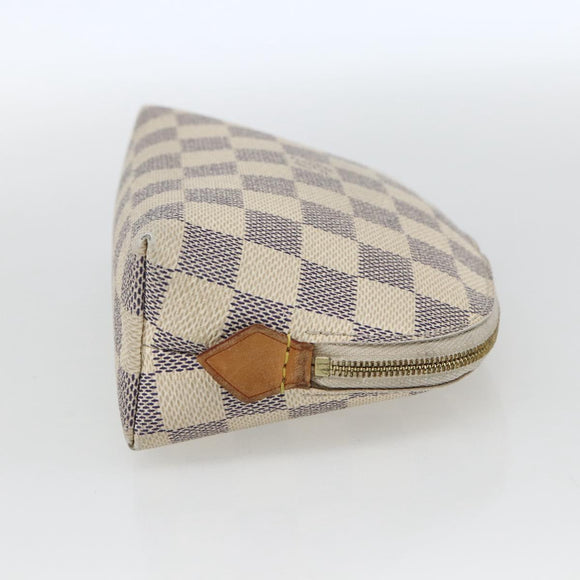 LOUIS VUITTON Damier Azur Pochette Cosmetic PM Pouch N60024 LV Auth 170582