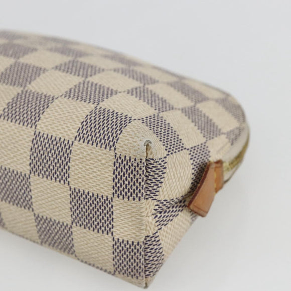 LOUIS VUITTON Damier Azur Pochette Cosmetic PM Pouch N60024 LV Auth 170582
