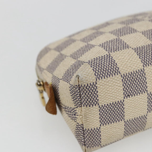 LOUIS VUITTON Damier Azur Pochette Cosmetic PM Pouch N60024 LV Auth 170582