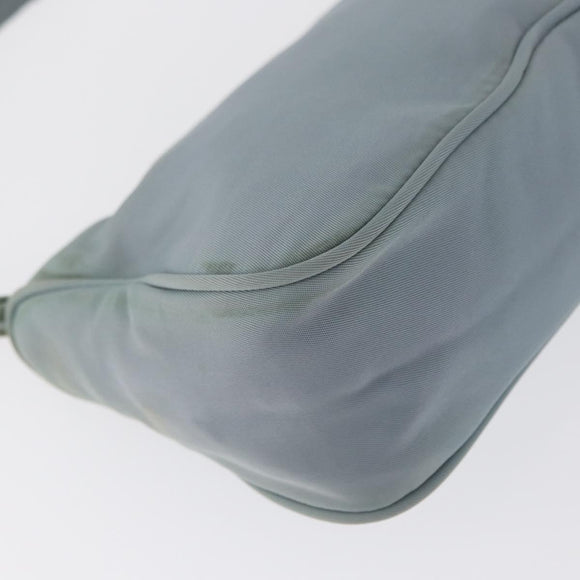 PRADA Accessory Pouch Nylon Light Blue Silver Auth 170583