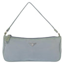 PRADA Accessory Pouch Nylon Light Blue Silver Auth 170583-13