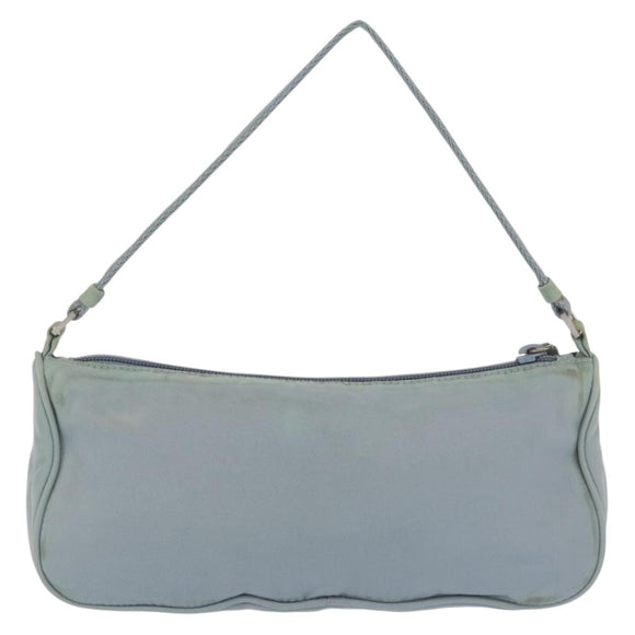 PRADA Accessory Pouch Nylon Light Blue Silver Auth 170583