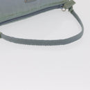 PRADA Accessory Pouch Nylon Light Blue Silver Auth 170583-7
