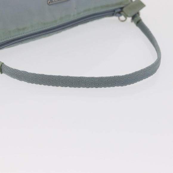PRADA Accessory Pouch Nylon Light Blue Silver Auth 170583