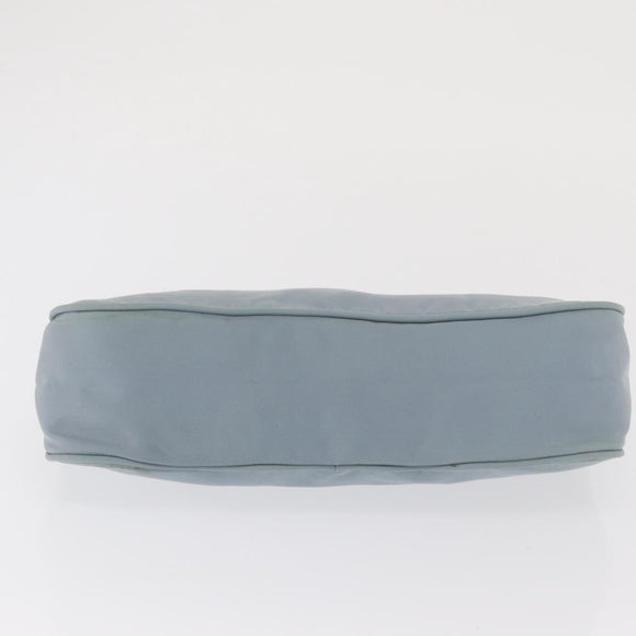 PRADA Accessory Pouch Nylon Light Blue Silver Auth 170583