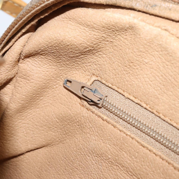 GUCCI Micro GG Supreme Shoulder Bag PVC Beige Gold Auth 170584