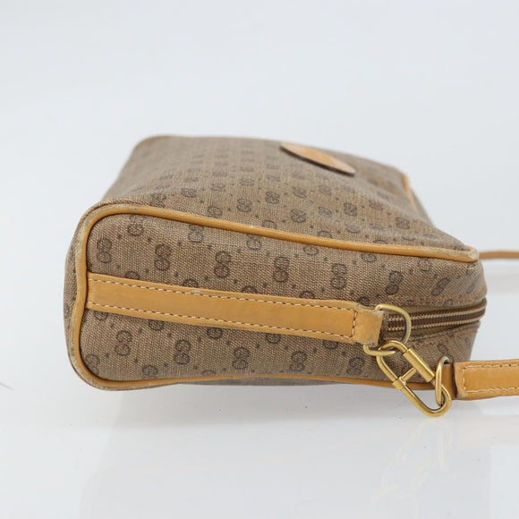 GUCCI Micro GG Supreme Shoulder Bag PVC Beige Gold Auth 170584