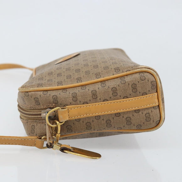 GUCCI Micro GG Supreme Shoulder Bag PVC Beige Gold Auth 170584