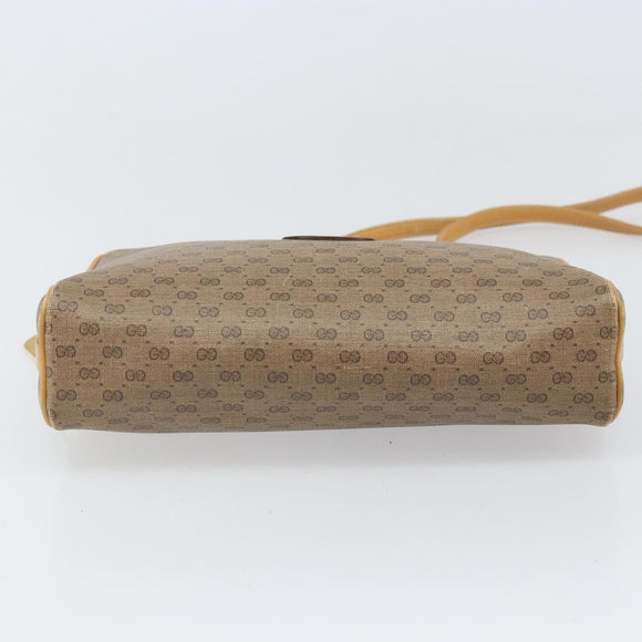 GUCCI Micro GG Supreme Shoulder Bag PVC Beige Gold Auth 170584