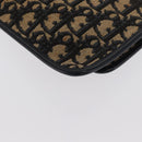Christian Dior Trotter Canvas Clutch Bag Navy Gold Auth 170587-16