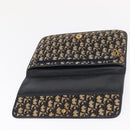 Christian Dior Trotter Canvas Clutch Bag Navy Gold Auth 170587-9