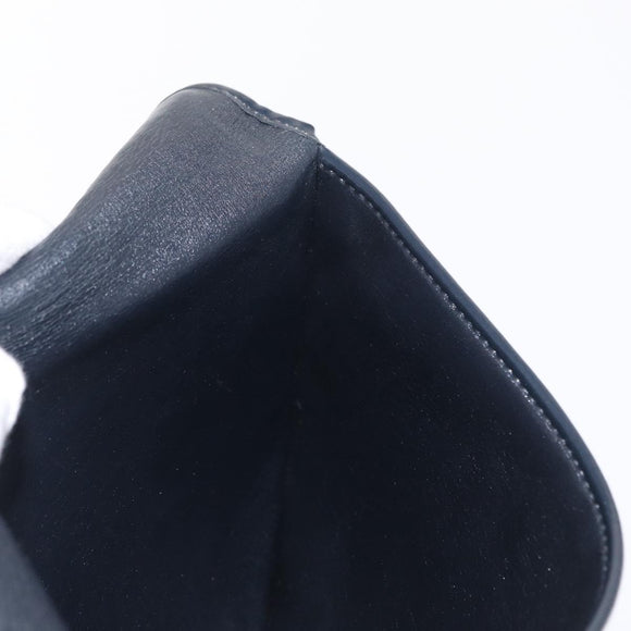 Christian Dior Trotter Canvas Clutch Bag Navy Gold Auth 170587