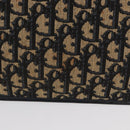 Christian Dior Trotter Canvas Clutch Bag Navy Gold Auth 170587-3