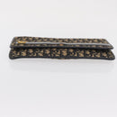 Christian Dior Trotter Canvas Clutch Bag Navy Gold Auth 170587-7