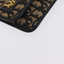 Christian Dior Trotter Canvas Clutch Bag Navy Gold Auth 170587-8