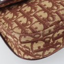 Christian Dior Trotter Canvas Shoulder Bag Red Gold Auth 170588-14