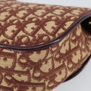 Christian Dior Trotter Canvas Shoulder Bag Red Gold Auth 170588-15