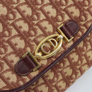 Christian Dior Trotter Canvas Shoulder Bag Red Gold Auth 170588-17