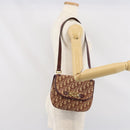 Christian Dior Trotter Canvas Shoulder Bag Red Gold Auth 170588-20