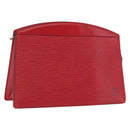 LOUIS VUITTON Epi Trousse Crete Clutch Bag Red M48407 LV Auth 170589-1