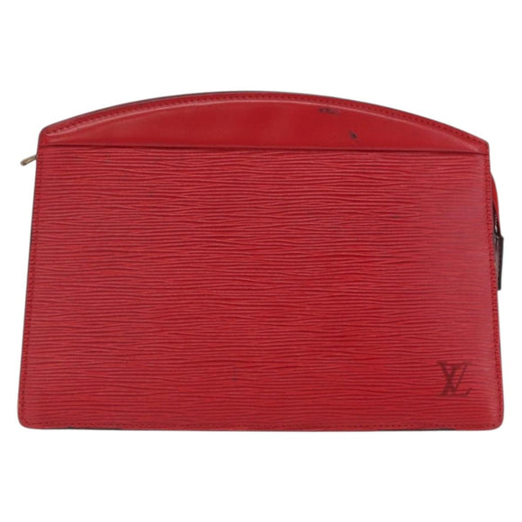 LOUIS VUITTON Epi Trousse Crete Clutch Bag Red M48407 LV Auth 170589