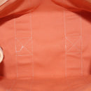 HERMES Coquillage PM Hand Bag Canvas Orange Silver Auth 170596-15