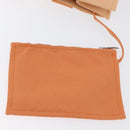 HERMES Coquillage PM Hand Bag Canvas Orange Silver Auth 170596-18