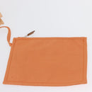 HERMES Coquillage PM Hand Bag Canvas Orange Silver Auth 170596-19