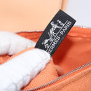 HERMES Coquillage PM Hand Bag Canvas Orange Silver Auth 170596-21