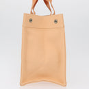 HERMES Coquillage PM Hand Bag Canvas Orange Silver Auth 170596-5