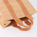 HERMES Coquillage PM Hand Bag Canvas Orange Silver Auth 170596-6