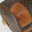 CELINE Macadam Canvas Boston Bag PVC Leather Brown Gold Auth 170598-15