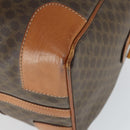 CELINE Macadam Canvas Boston Bag PVC Leather Brown Gold Auth 170598-16