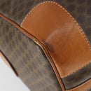 CELINE Macadam Canvas Boston Bag PVC Leather Brown Gold Auth 170598-9