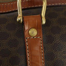 CELINE Macadam Canvas Boston Bag PVC Leather Brown Gold Auth 170598-17