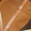 CELINE Macadam Canvas Boston Bag PVC Leather Brown Gold Auth 170598-11