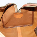 CELINE Macadam Canvas Boston Bag PVC Leather Brown Gold Auth 170598-20