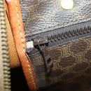 CELINE Macadam Canvas Boston Bag PVC Leather Brown Gold Auth 170598-22